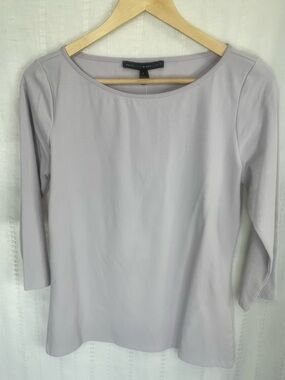 White House Black Market Lilac Tint Scoop Neck Top